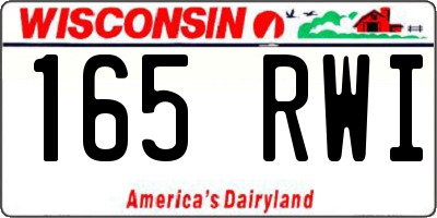 WI license plate 165RWI