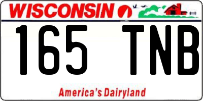 WI license plate 165TNB