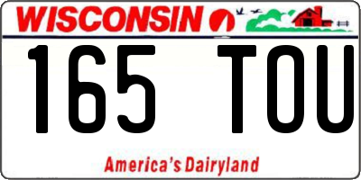WI license plate 165TOU