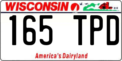 WI license plate 165TPD