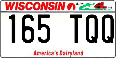 WI license plate 165TQQ