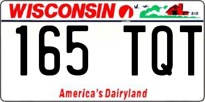 WI license plate 165TQT