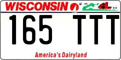 WI license plate 165TTT