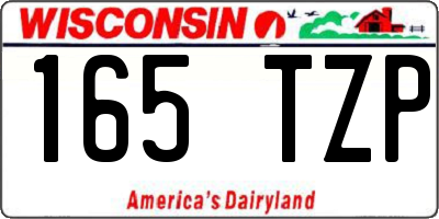 WI license plate 165TZP