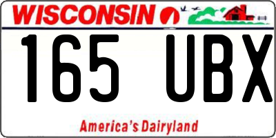 WI license plate 165UBX