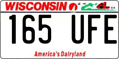 WI license plate 165UFE