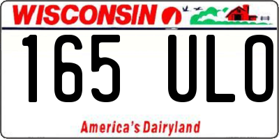 WI license plate 165ULO