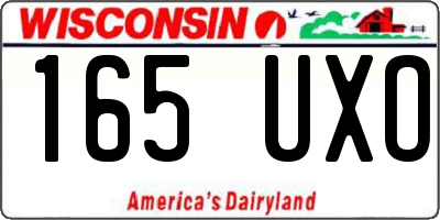 WI license plate 165UXO