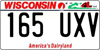 WI license plate 165UXV