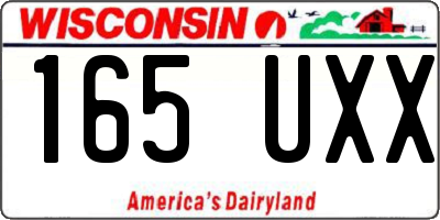 WI license plate 165UXX