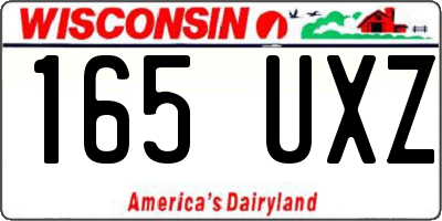 WI license plate 165UXZ