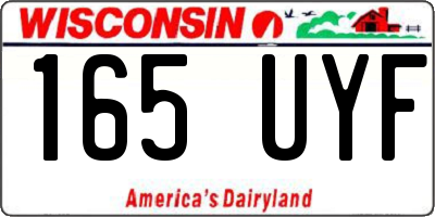 WI license plate 165UYF