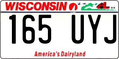 WI license plate 165UYJ