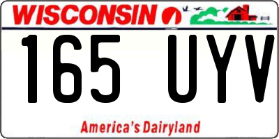 WI license plate 165UYV
