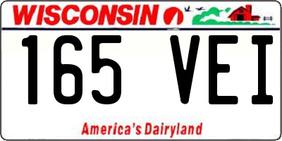 WI license plate 165VEI