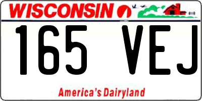 WI license plate 165VEJ
