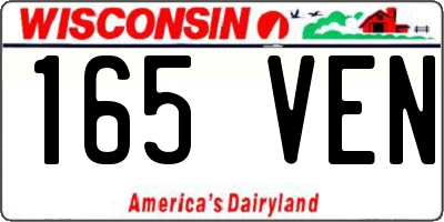 WI license plate 165VEN
