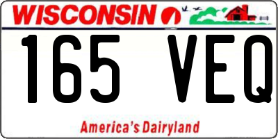 WI license plate 165VEQ