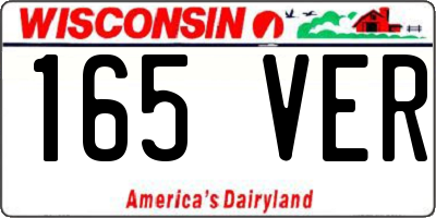 WI license plate 165VER