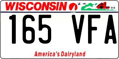 WI license plate 165VFA