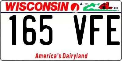 WI license plate 165VFE