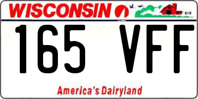 WI license plate 165VFF