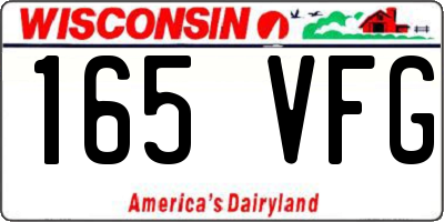 WI license plate 165VFG