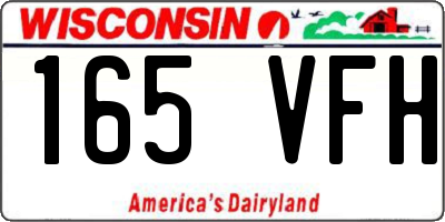 WI license plate 165VFH