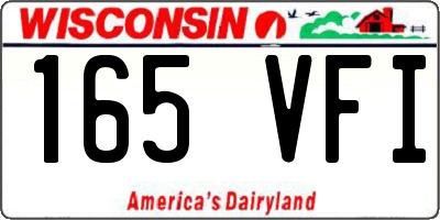 WI license plate 165VFI