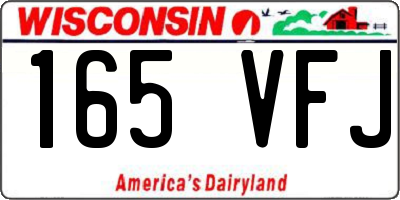 WI license plate 165VFJ