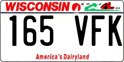 WI license plate 165VFK