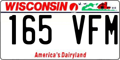 WI license plate 165VFM