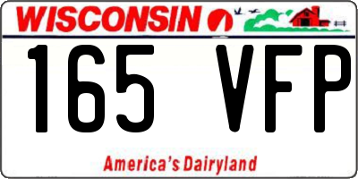 WI license plate 165VFP