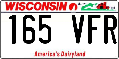 WI license plate 165VFR