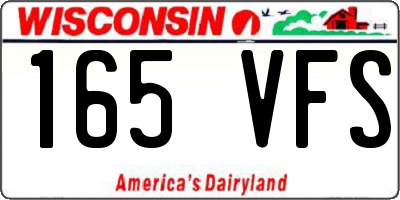 WI license plate 165VFS