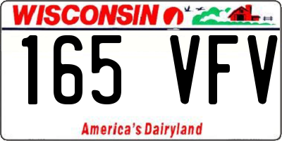 WI license plate 165VFV