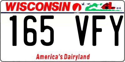 WI license plate 165VFY