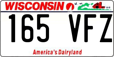 WI license plate 165VFZ