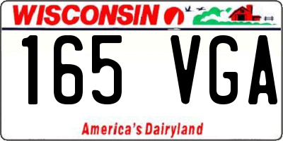 WI license plate 165VGA