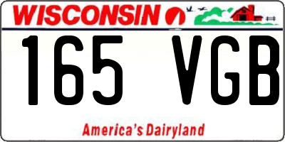 WI license plate 165VGB
