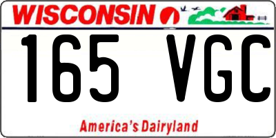 WI license plate 165VGC