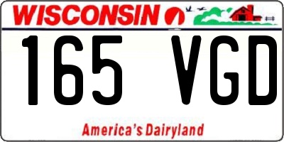 WI license plate 165VGD