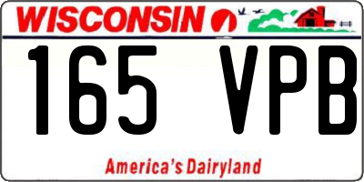 WI license plate 165VPB
