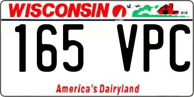 WI license plate 165VPC