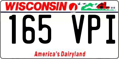 WI license plate 165VPI