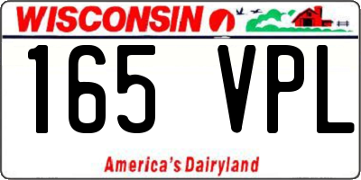 WI license plate 165VPL