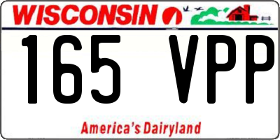 WI license plate 165VPP