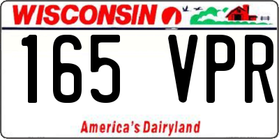 WI license plate 165VPR