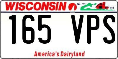 WI license plate 165VPS