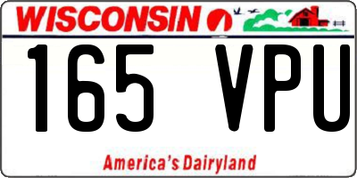 WI license plate 165VPU
